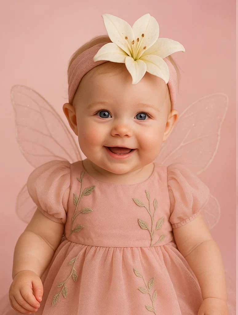 Bandeau bébé avec fleur de lys – Style féerique élégant