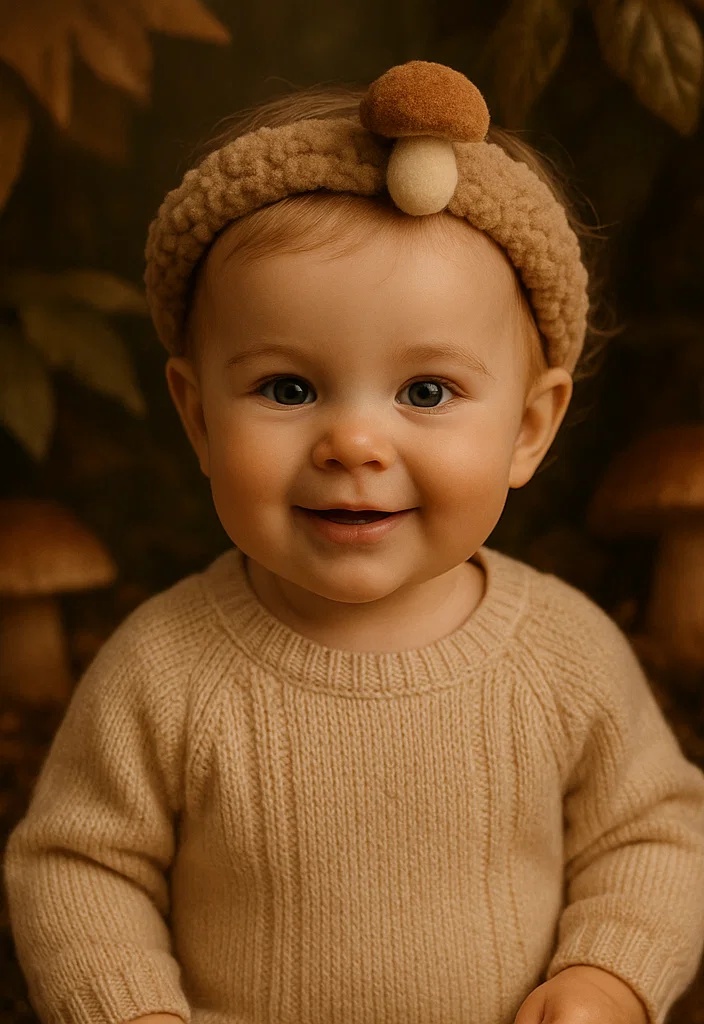 Custom Baby Headbands with Mushroom Motif for Unique Gift Sets