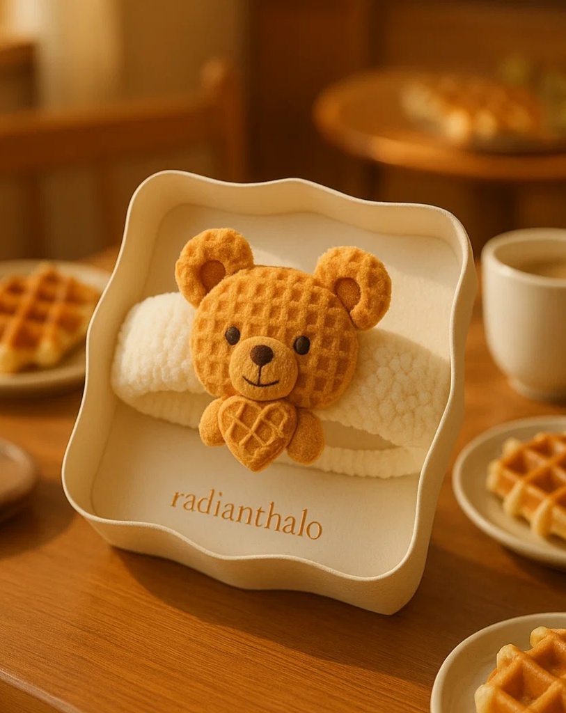 Waffle Bear Baby Headband – Adorable Design for Baby Photoshoots