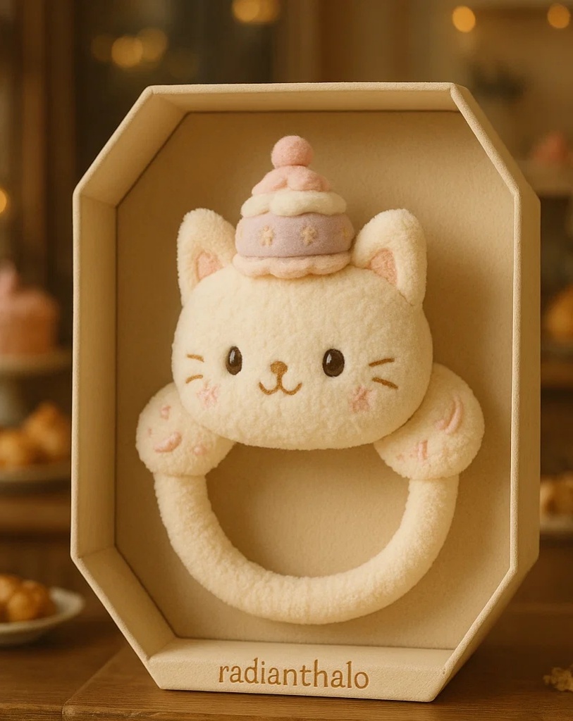 Cat Baby Headband with Cupcake Design – Perfect for Baby Photography and Gifts