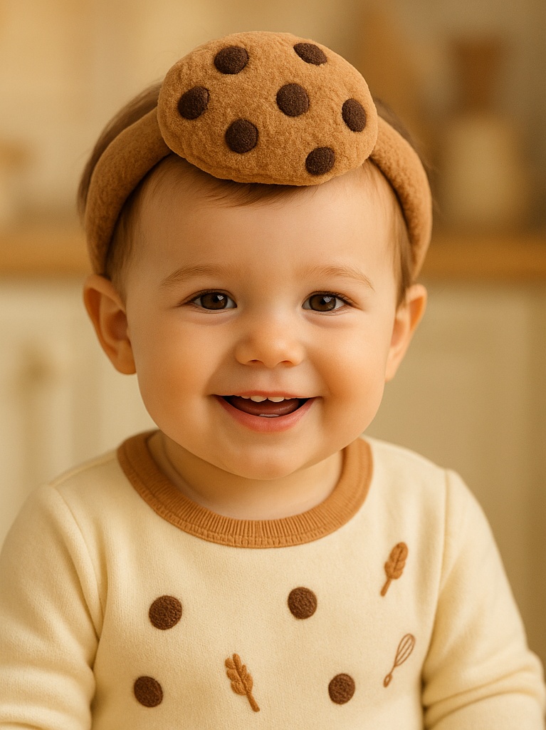 Adorable Cookie-Themed Baby Headband for Photoshoots – Perfect for Toddler Accessories