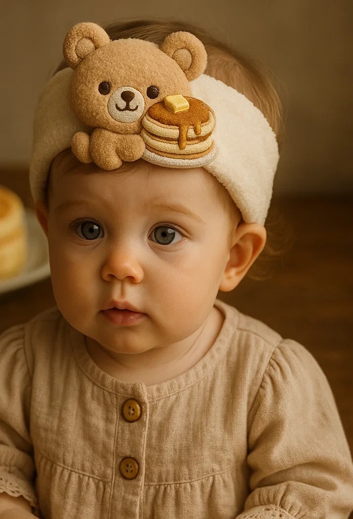 Plush Baby Headbands with Pancake and Bear Designs - Great for Wholesale Baby Retailers