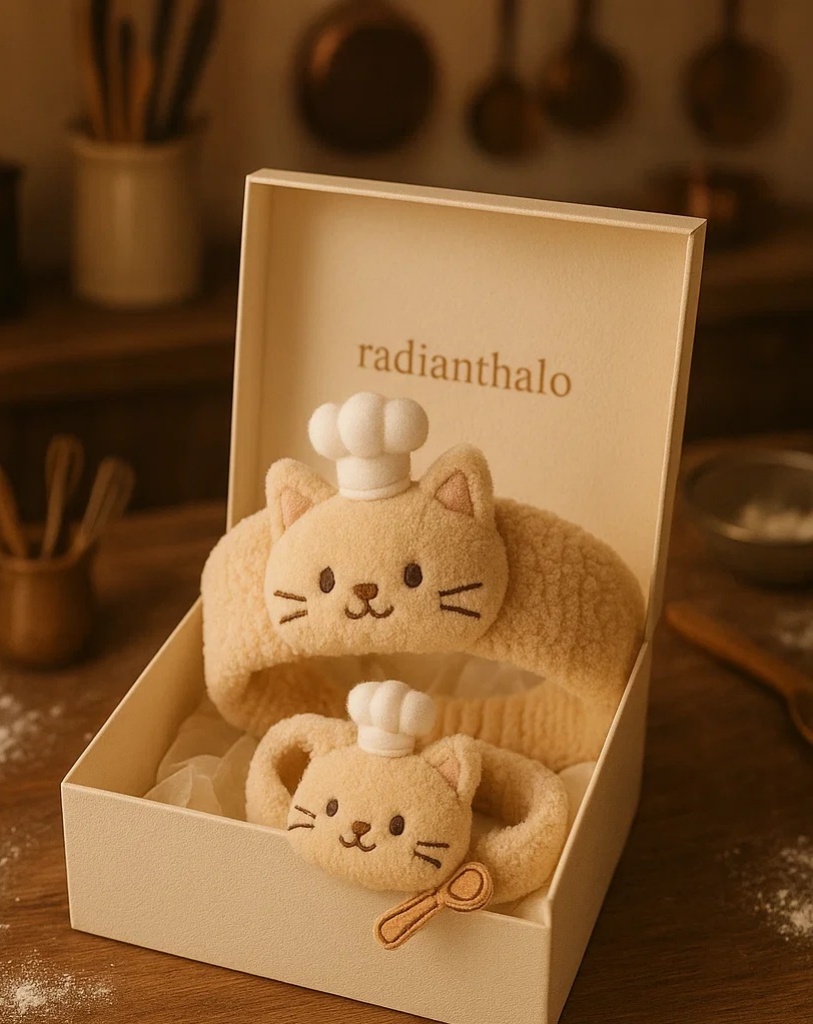 Chef Cat Baby Headbands with Removable Cooking Accessories - Ideal for Retail and Wholesale