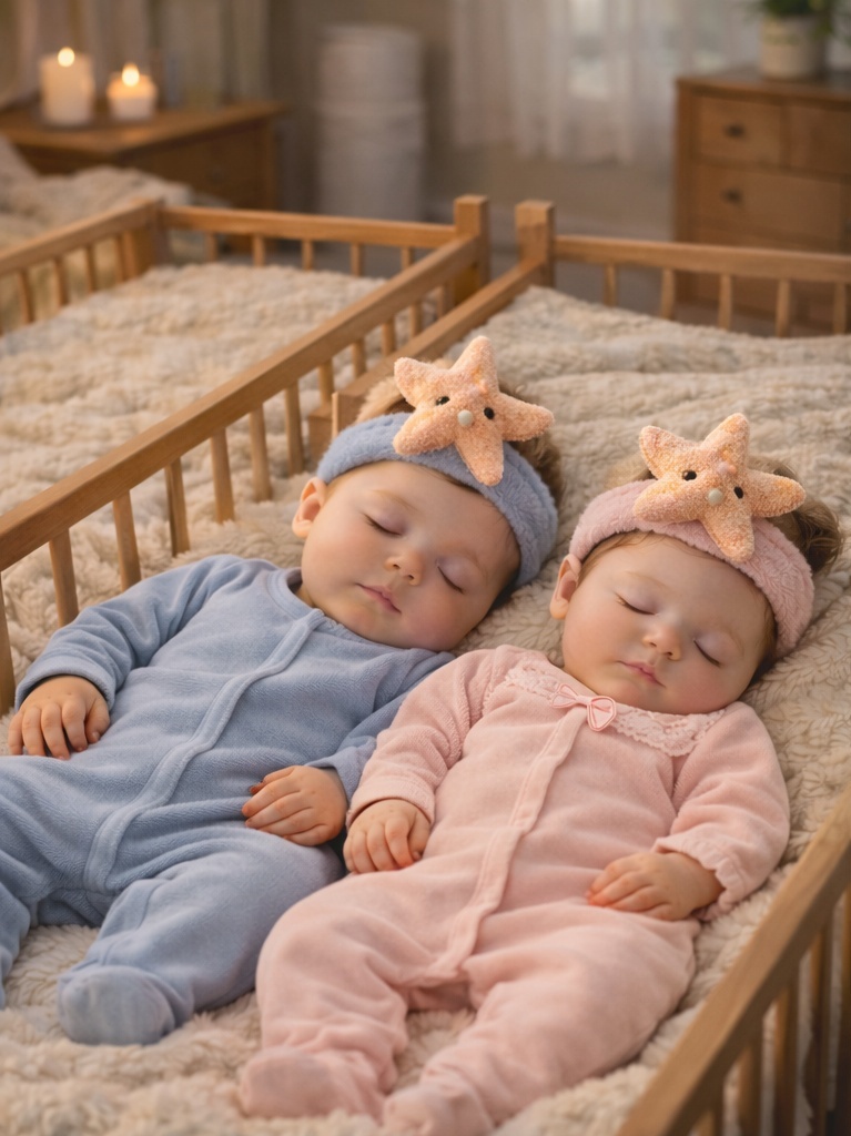 Twin Starfish Removable Baby Headbands – Summer Beach Newborn Twin Photo Props