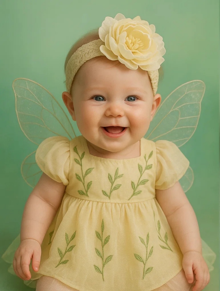 Classic Rose Fairy Headband – Yellow Rose Flower, Soft Elastic Band