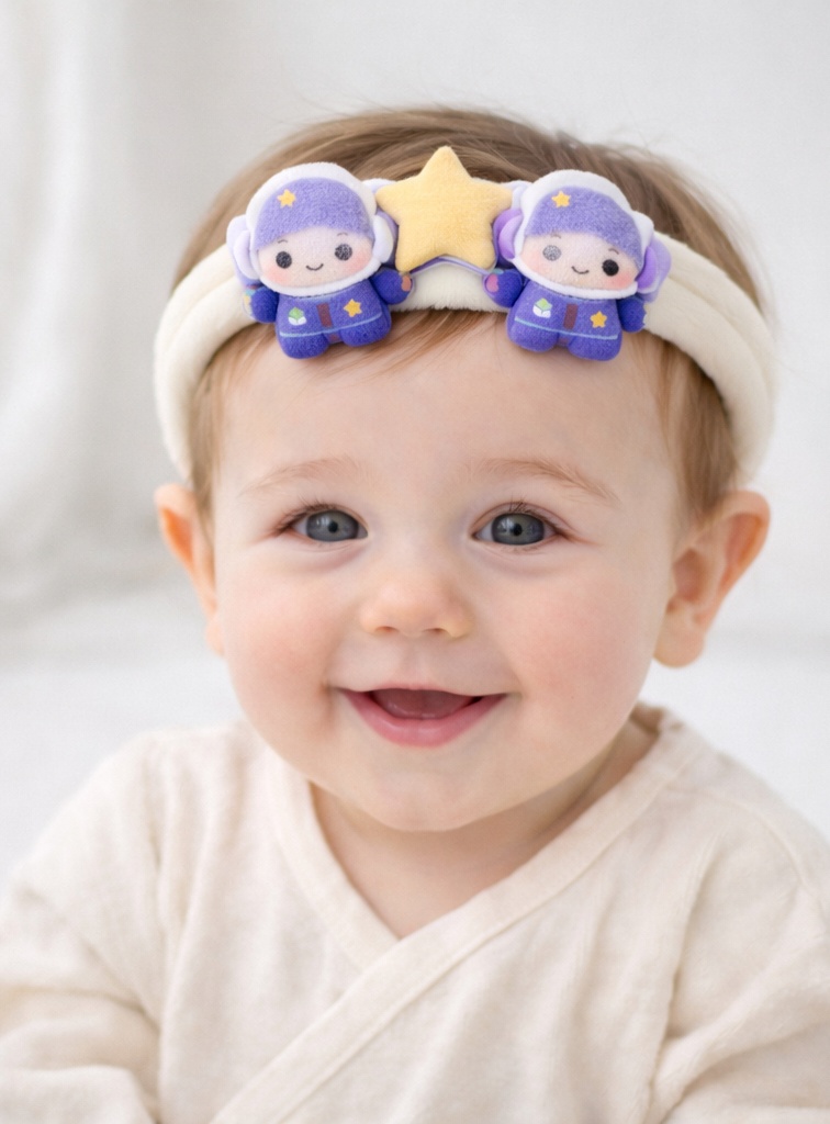 Purple Astronaut Star Baby Headband