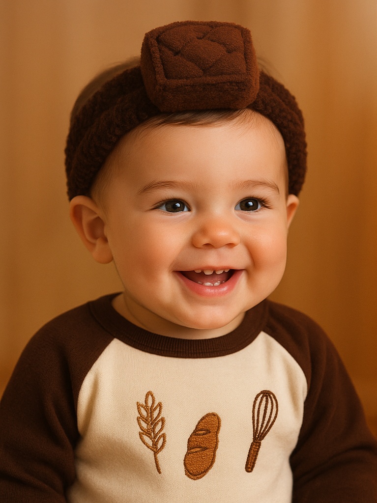 Charming Chocolate Bar Baby Headband for Photos – Soft and Fun Toddler Headgear