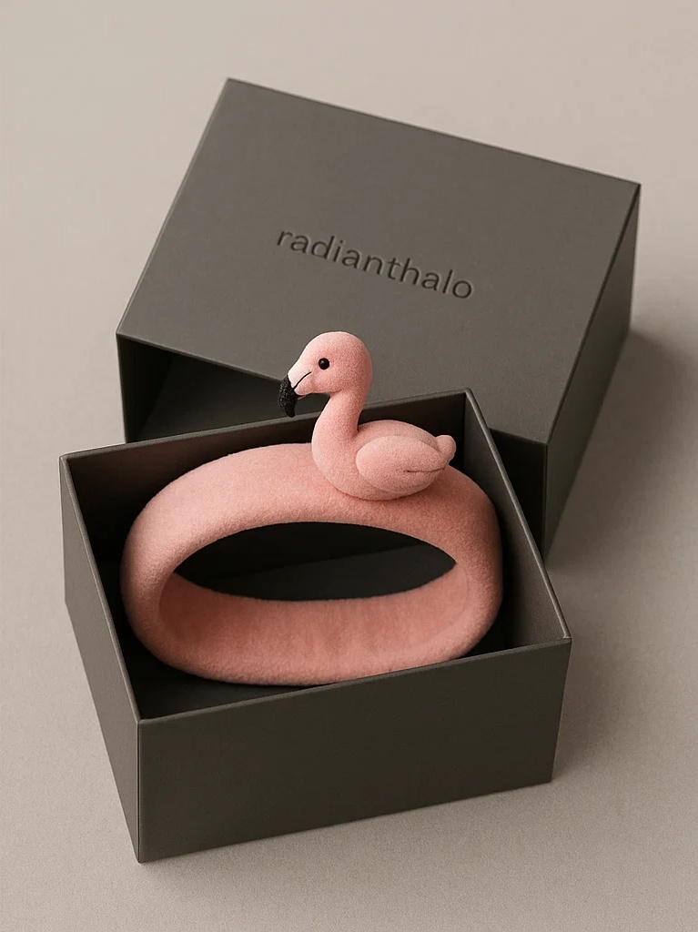 Rose Red Flamingo Baby Headband – Fun Animal Design for Kids