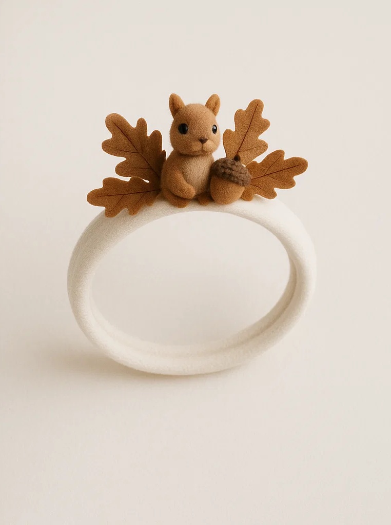 Squirrel Plush Baby Headband – Woodland Animal Hair Accessory