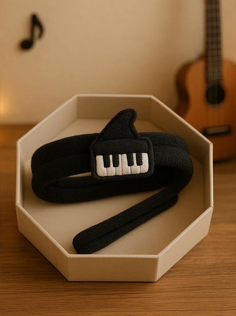 Bandeau musical pour bébé – Confort doux avec touches de piano