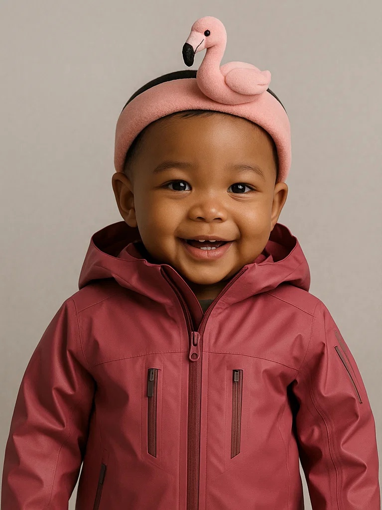 Rose Red Flamingo Baby Headband – Fun Animal Design for Kids