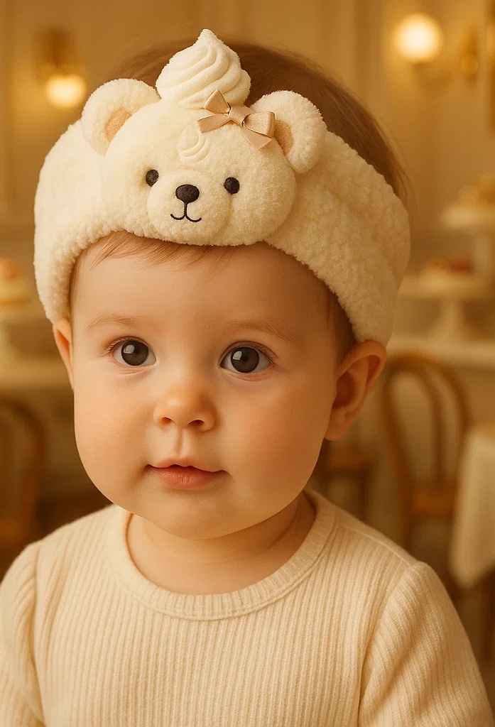 Handmade Bunny Baby Headband with Strawberry – Ideal for Gift Giving