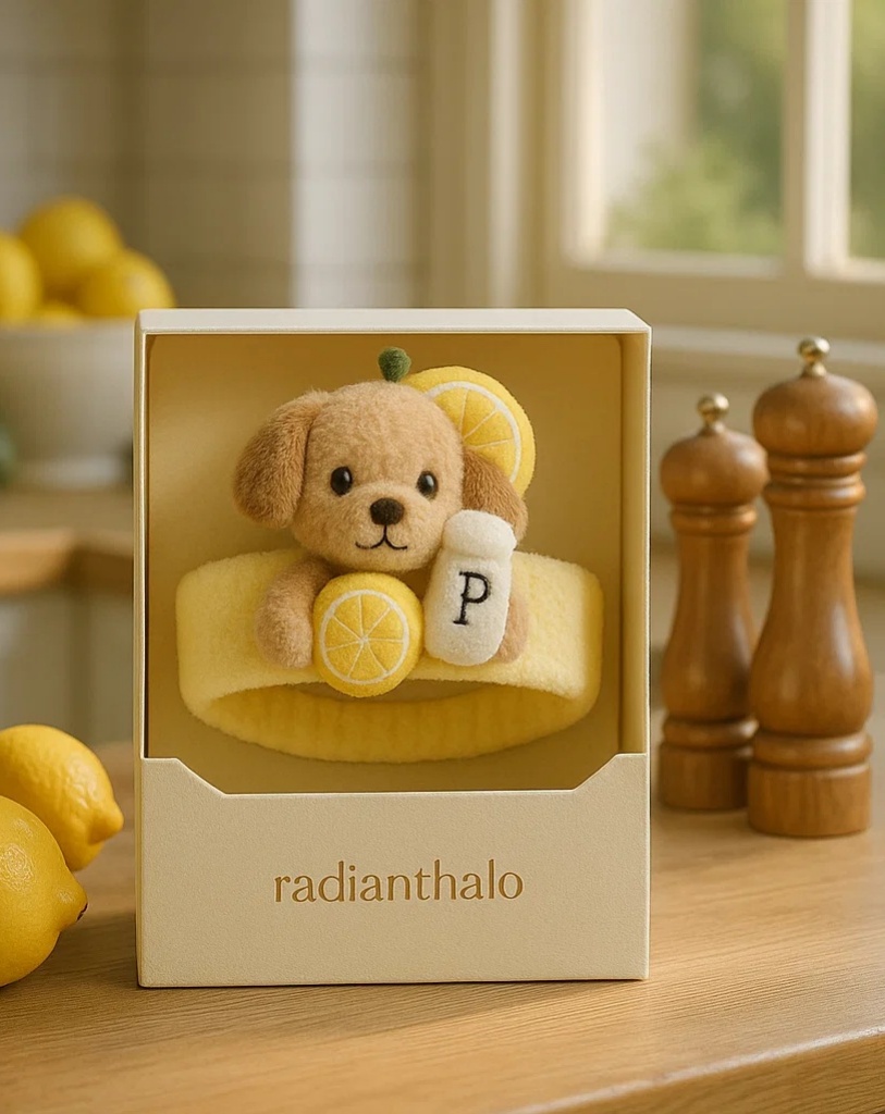 Dog Baby Headband with Lemon – Cute and Refreshing for Baby Photoshoots