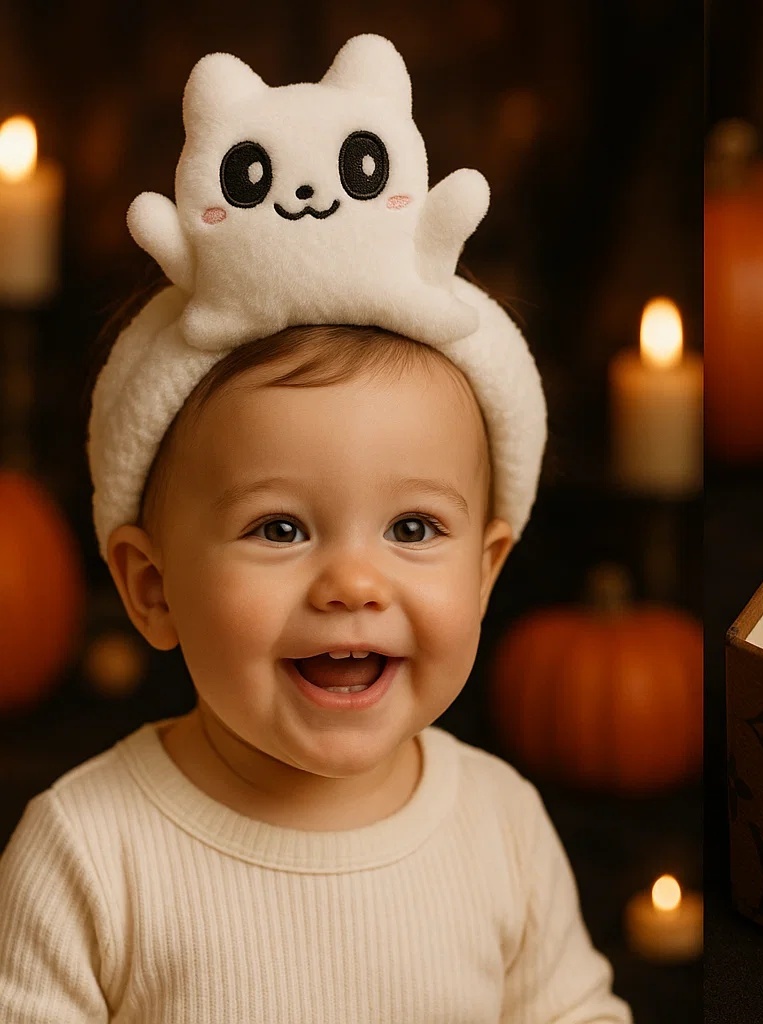 かわいいハロウィン赤ちゃん用ヘアバンドぬいぐるみ付き – 赤ちゃんの写真に最適 B端 – B端の顧客が大好き！
