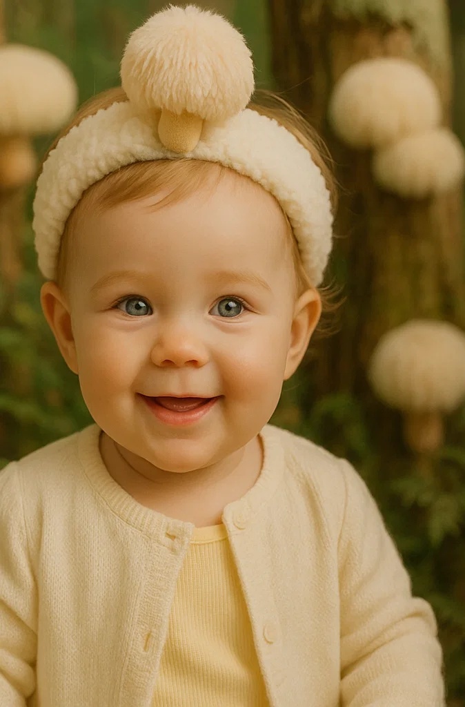 Soft Baby Headbands with Mushroom Embellishment for Eco-Friendly Baby Collections