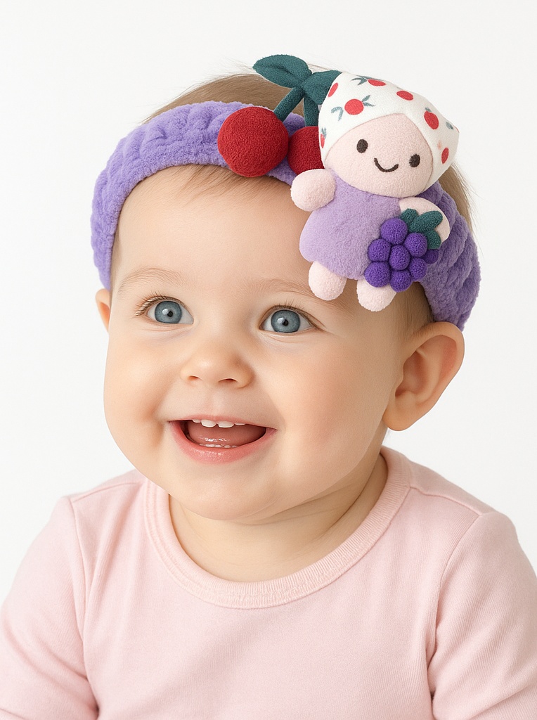 Diadema para bebé con juguete extraíble de peluche suave