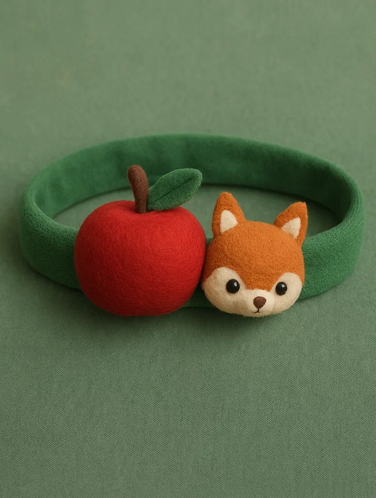 Fox and Apple-Themed Baby Headband