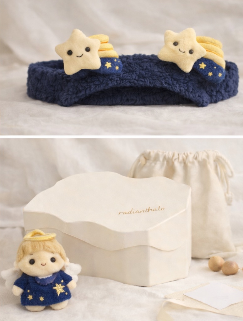 Shooting Star Baby Headband - Navy & Yellow