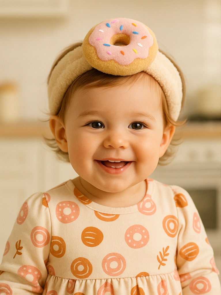 Cute Donut Design Baby Headband for Photography