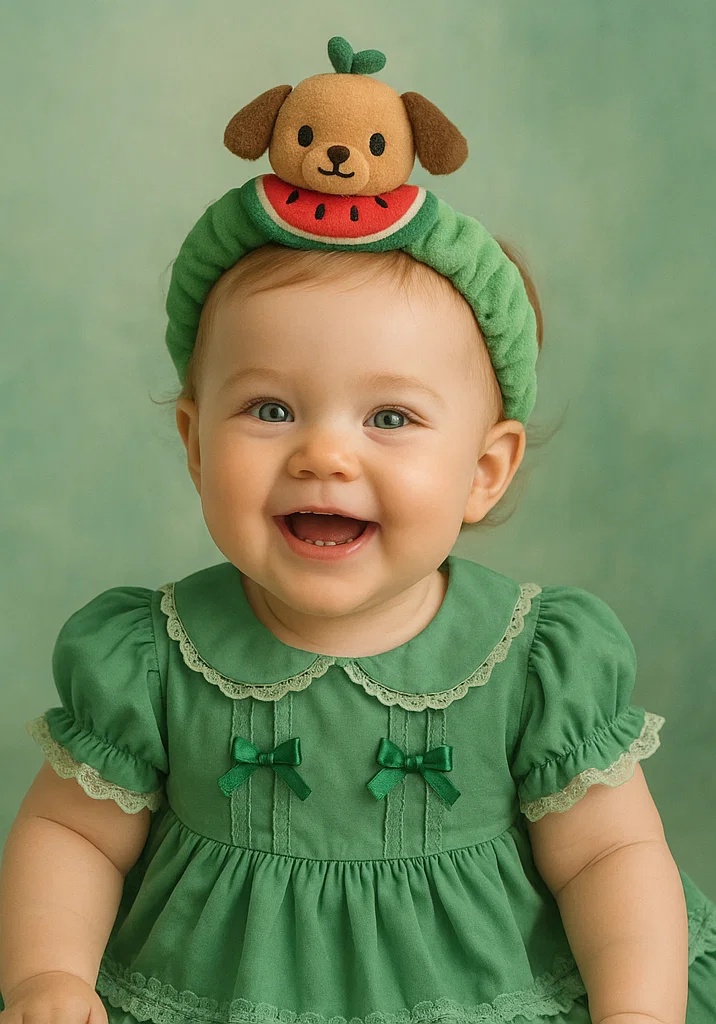 Watermelon Dog-Themed Baby Headband