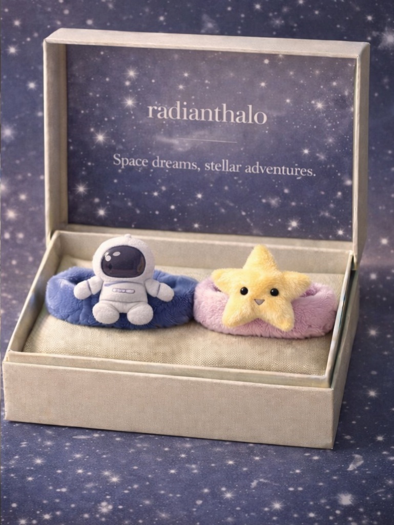 Twin Astronaut Removable Baby Headbands – Space Theme Newborn Twin Photo Props
