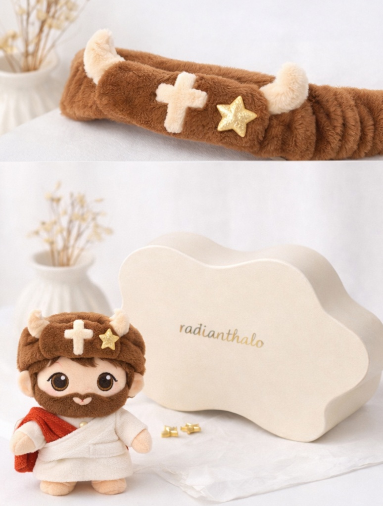 Biblical Style Baby Headband with Plush Toy