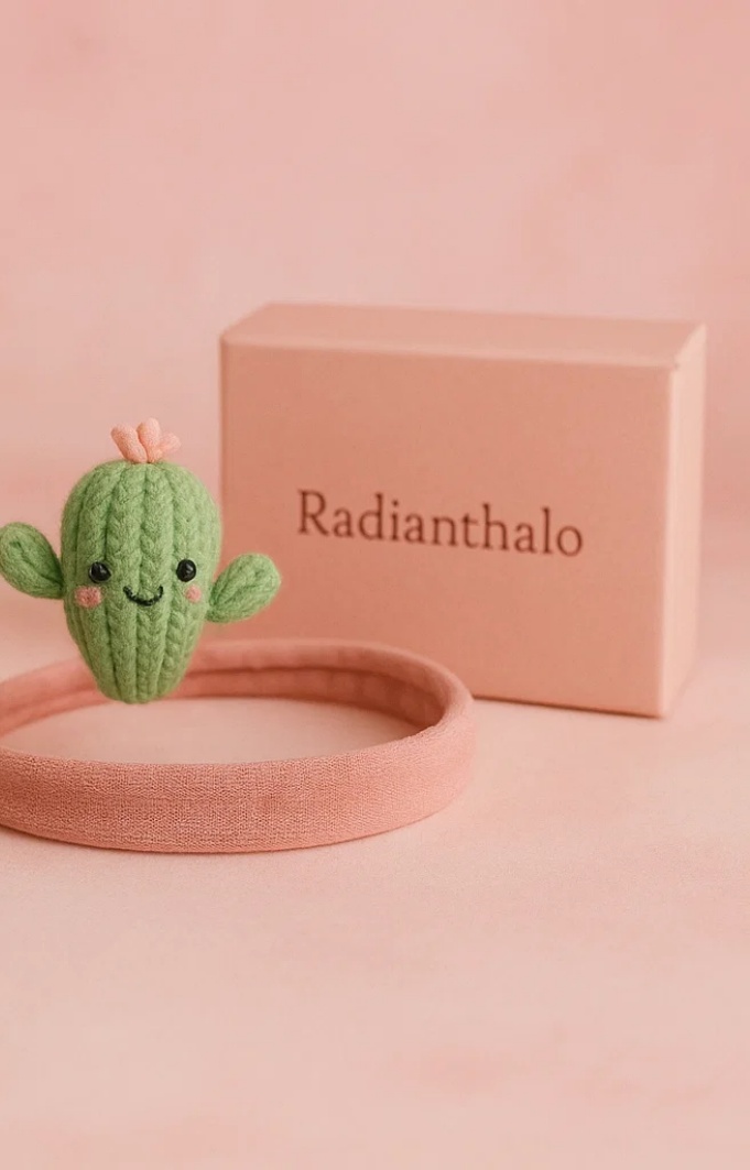 Diadema de Cactus para Bebés – Encantador Estilo del Desierto