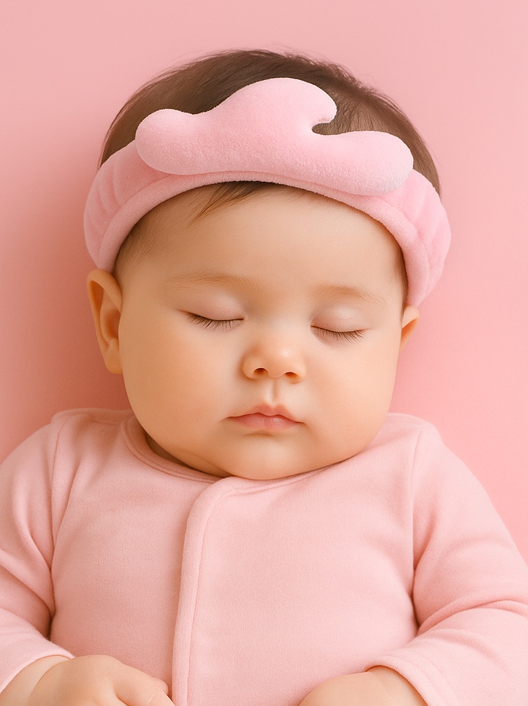Faixa de cabelo corais rosa bebê - Plush & Gentil