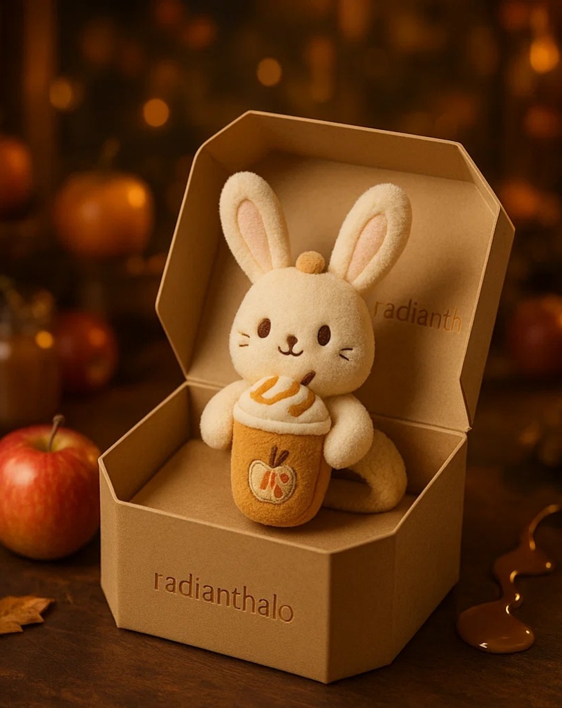 Playful Bunny Baby Headband with Caramel Apple Design – A Fun Addition for Fall Photos