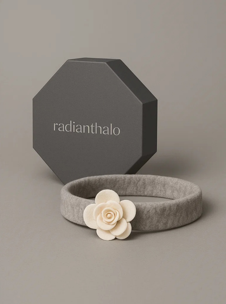 Gray Flower Headband for Babies – Cute and Soft Stretchy Hair Accessory