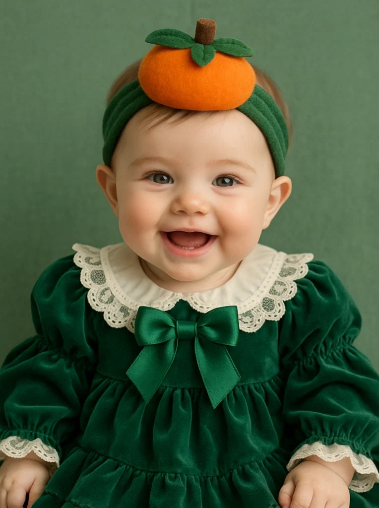 Pumpkin-Themed Baby Headband