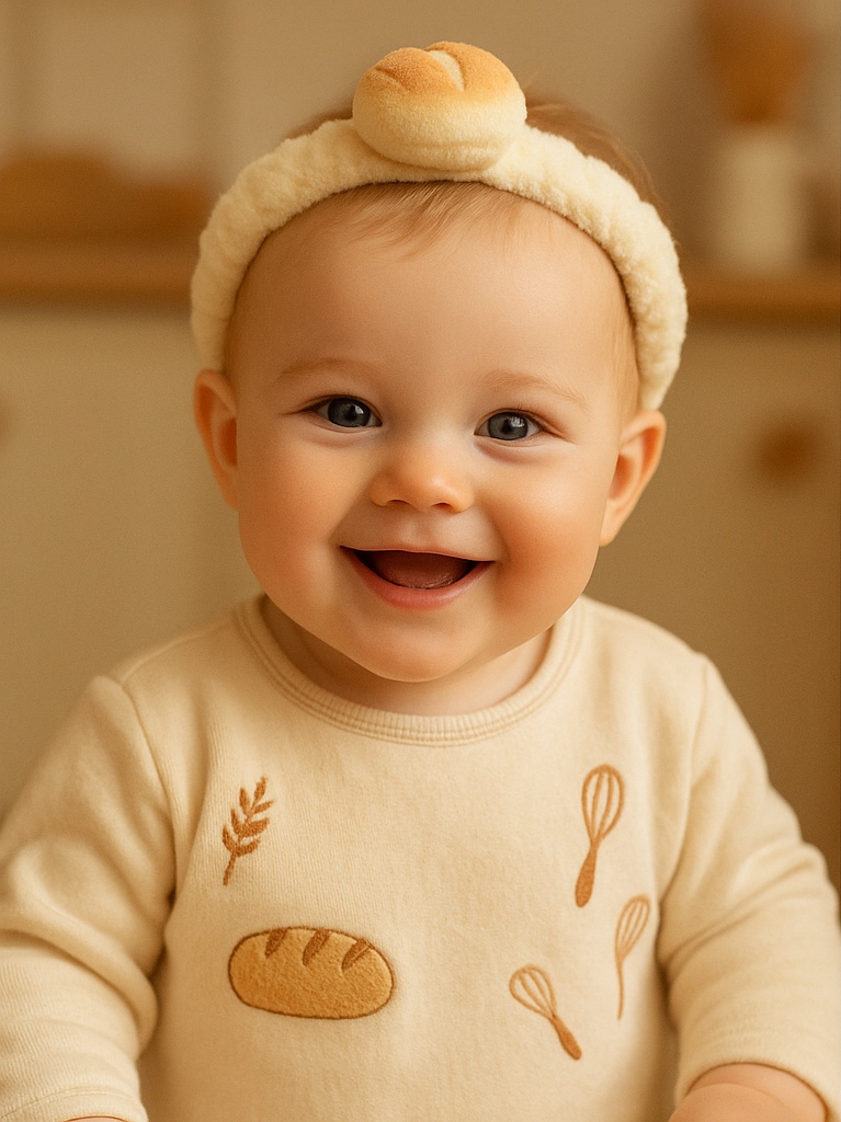 Cute Bread Roll Baby Headband for Newborn Photos
