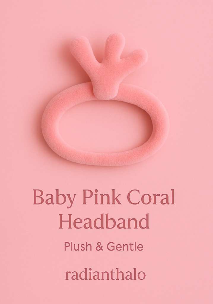 Faixa de Cabelo Concha Rosa Bebê - Pelúcia Suave