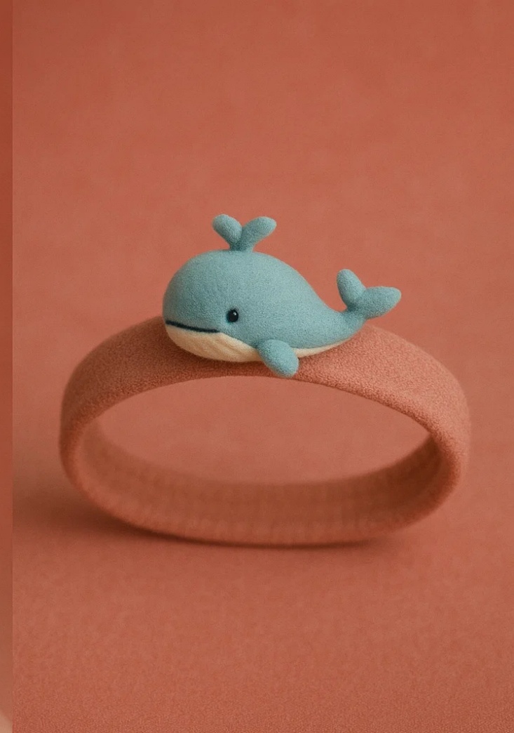 Whale Plush Baby Headband – Soft and Cute for Infant Photoshoots