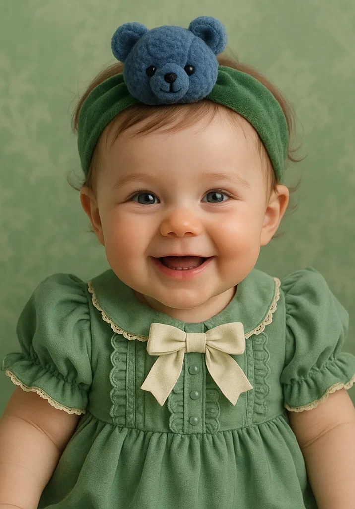 Baby Headband with Blue Bear Character