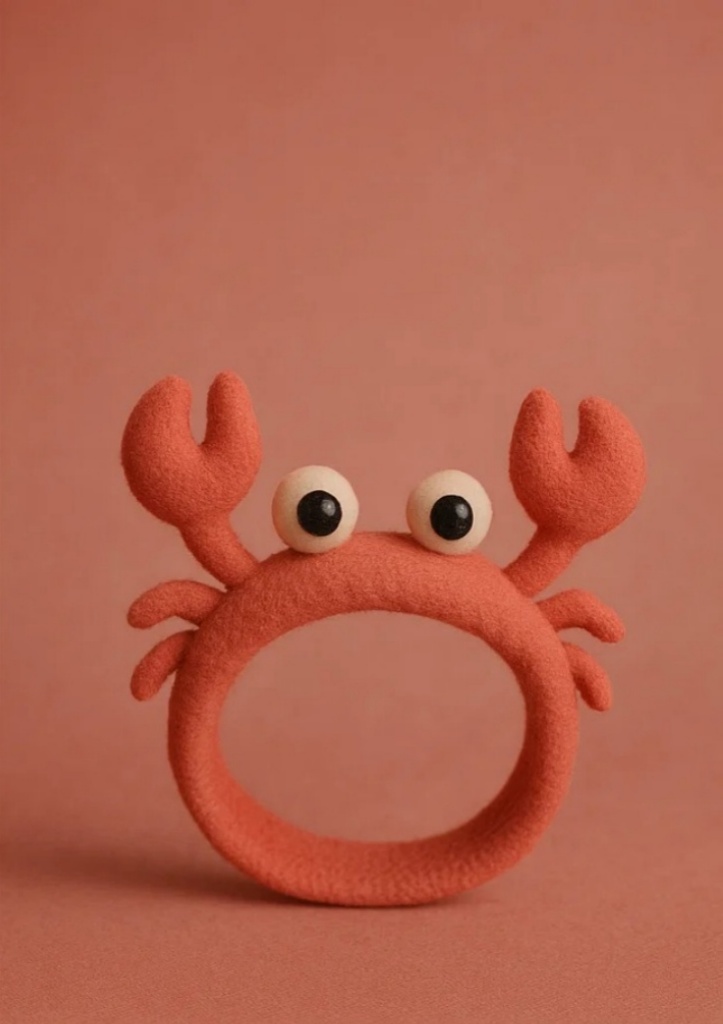 Red Crab Headband for Babies – Soft Coral Fleece for Baby Girls