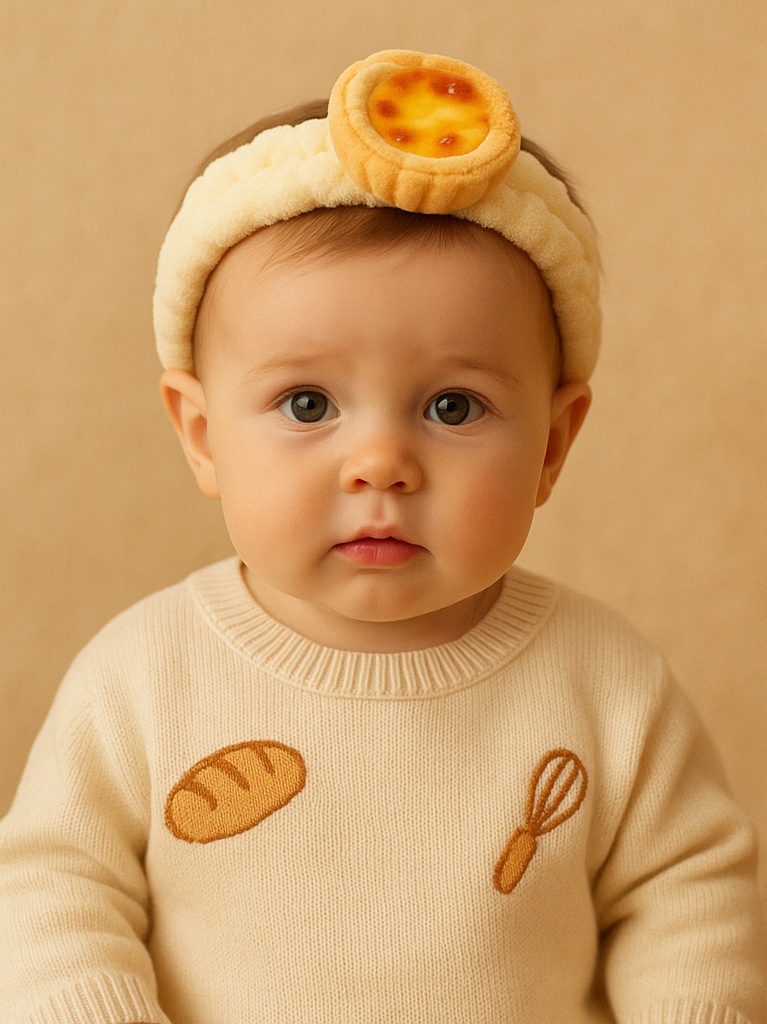 Cheese Tart Baby Headband for Classic and Stylish Photos