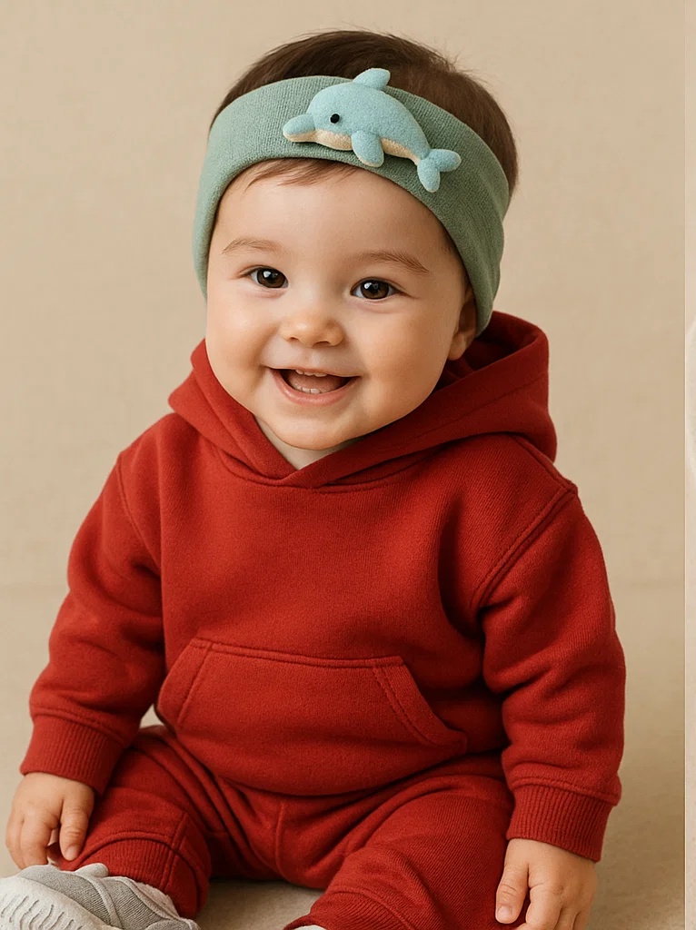 Minimalist Dolphin Plush Headband for Babies – Soft & Stretchy