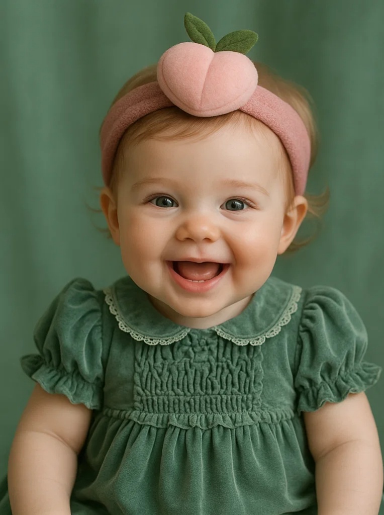 Peach-Themed Baby Headband