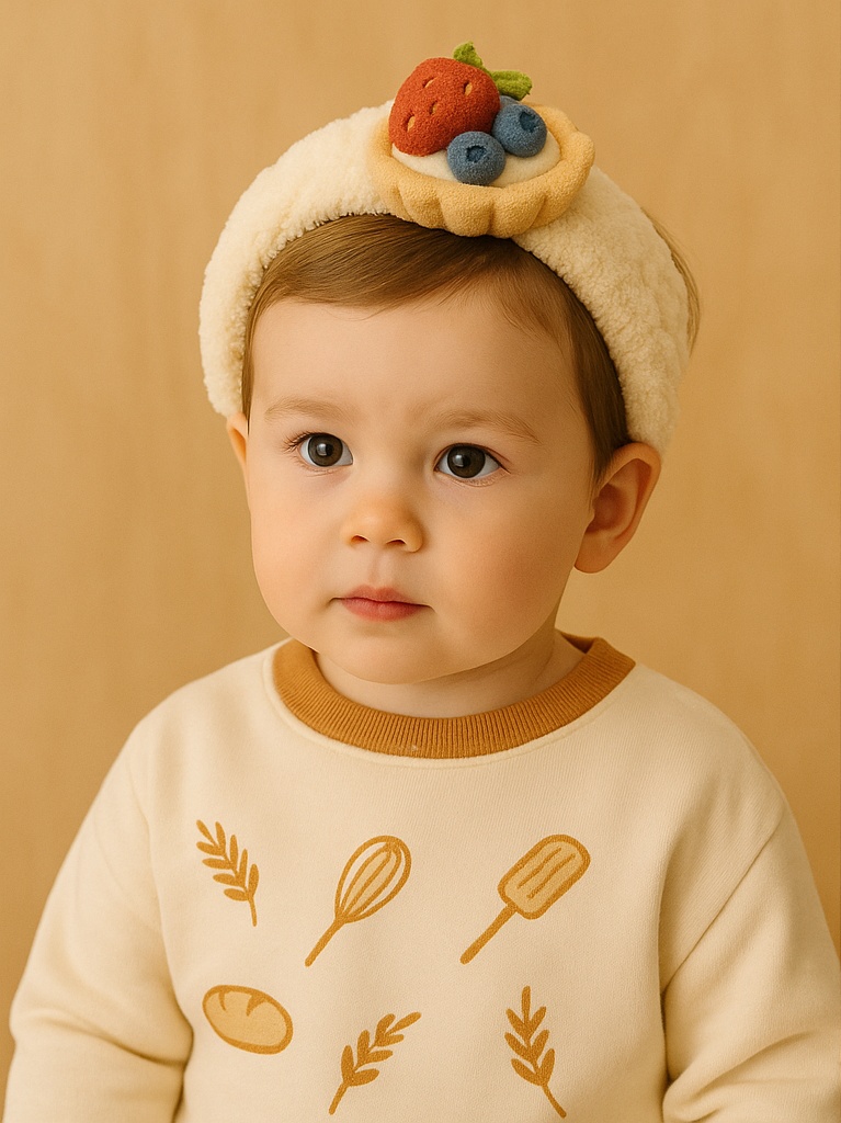 Fruit and Berry Tart Baby Headband for Baby Photoshoots