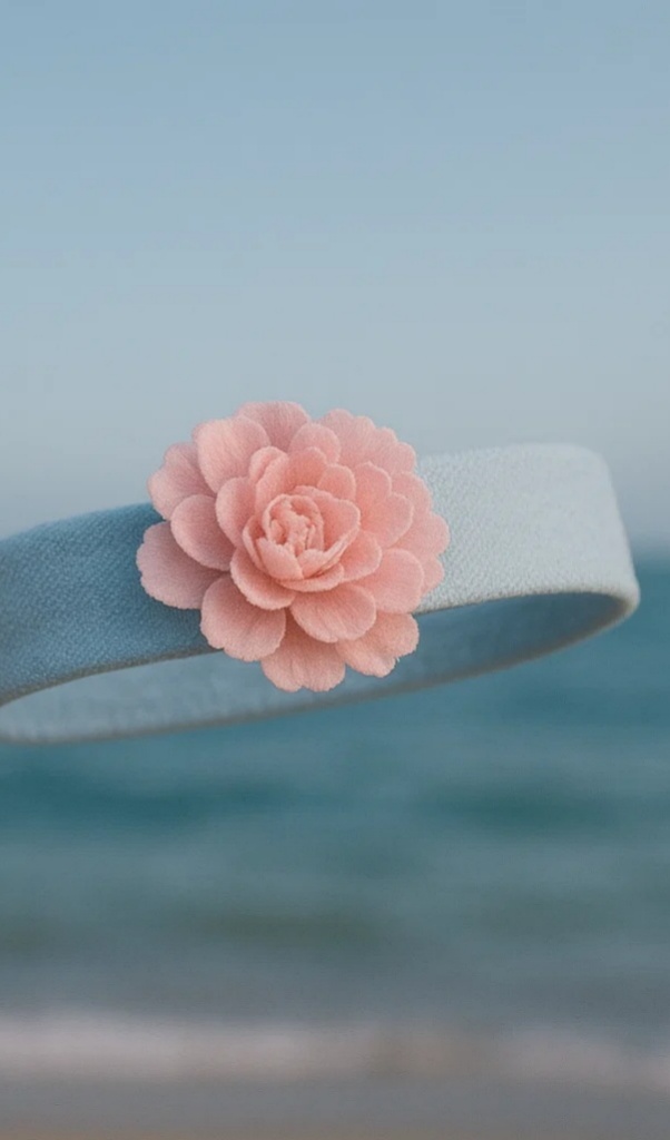 Sweet Baby Headband with Pink Floral Accents