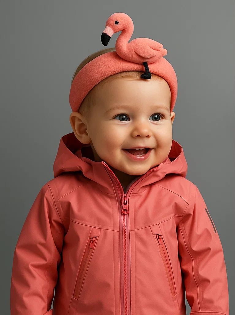 Peach Flamingo Headband for Babies – Adorable & Vibrant Look
