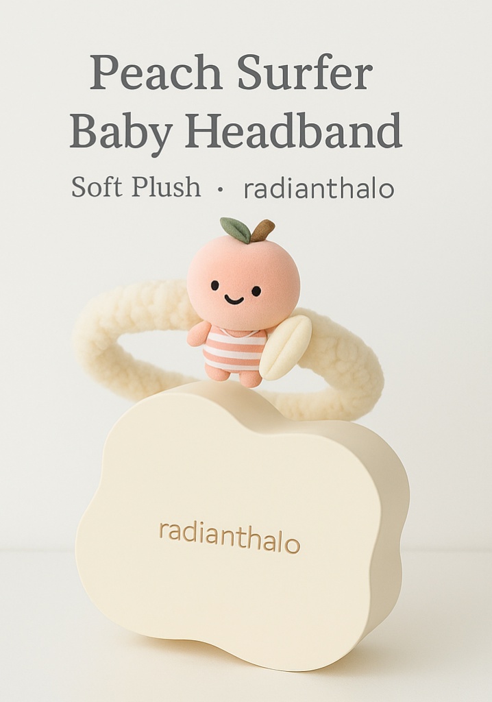 Peach Surfer Baby Headband - Soft and Playful