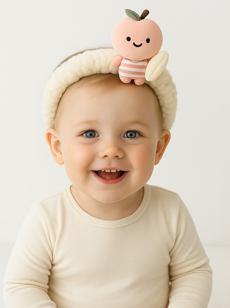 Peach Surfer Baby Headband - Soft and Playful