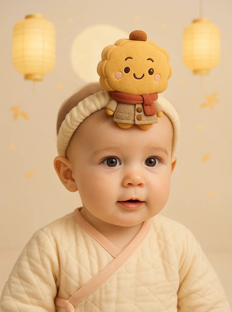 Mondfest Stirnband für Babys mit Plüschfigur – Niedliches Accessoire für Fotos
