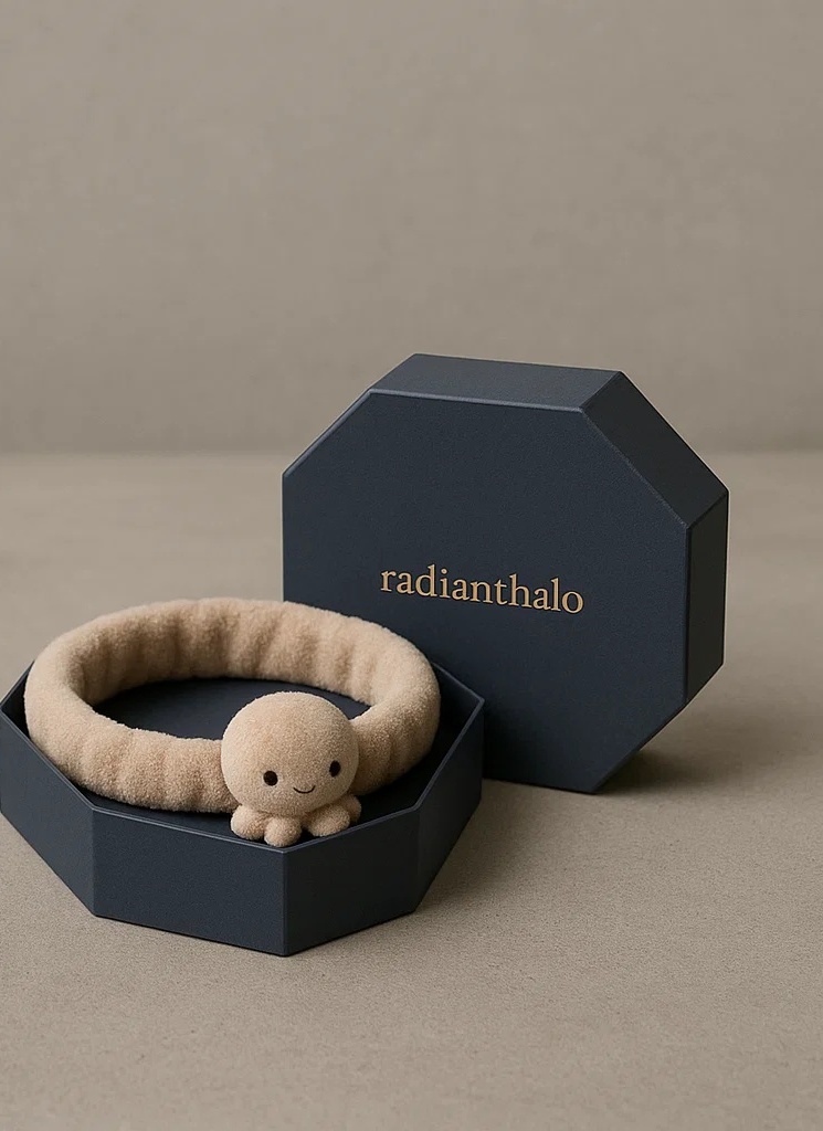 Warm Brown Baby Headband – Cute Plush Octopus for Cozy Outfits