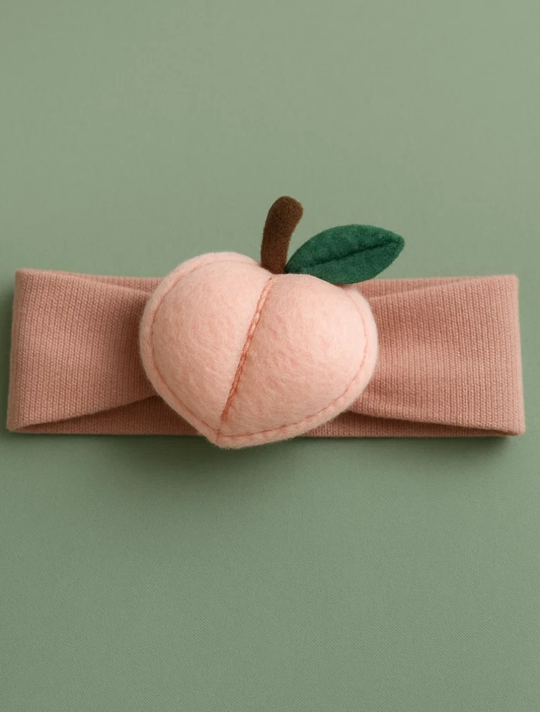 Diadema para Bebê com Tema de Pêssego