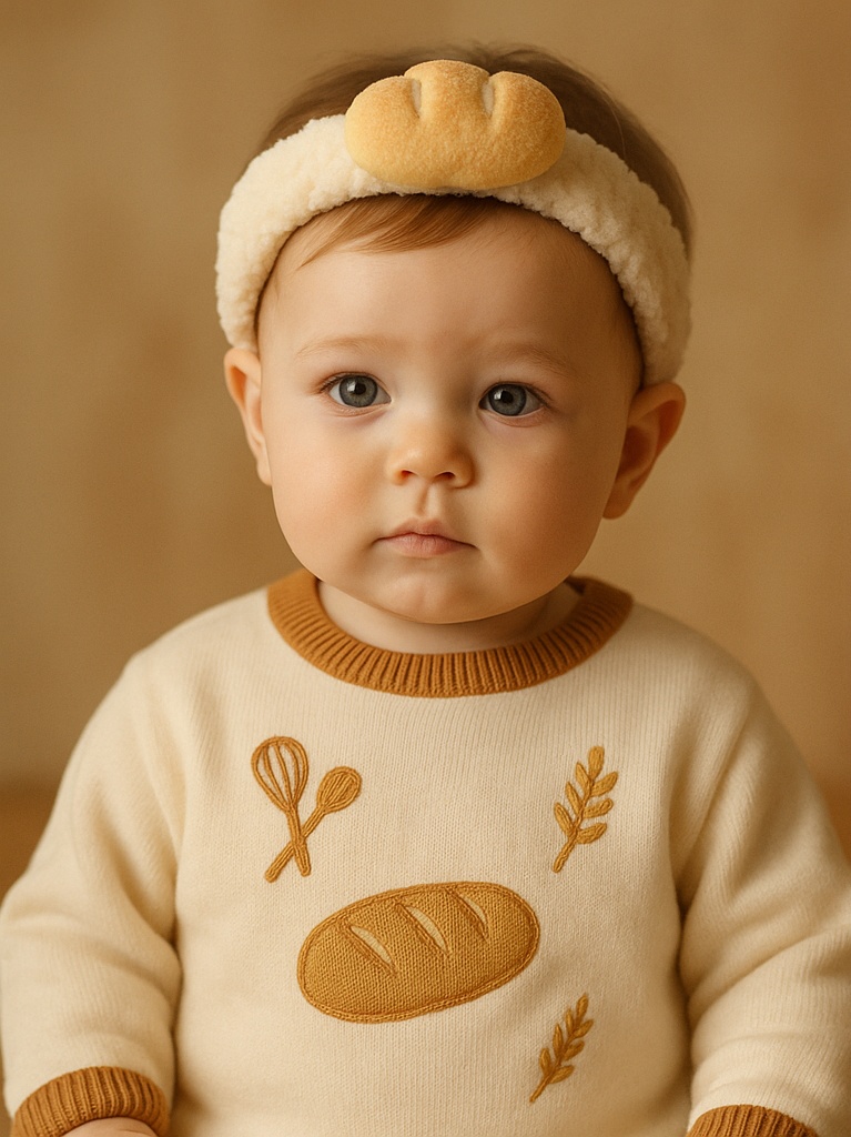 Cute Bread Roll Baby Headband for Comfortable Newborn Photos