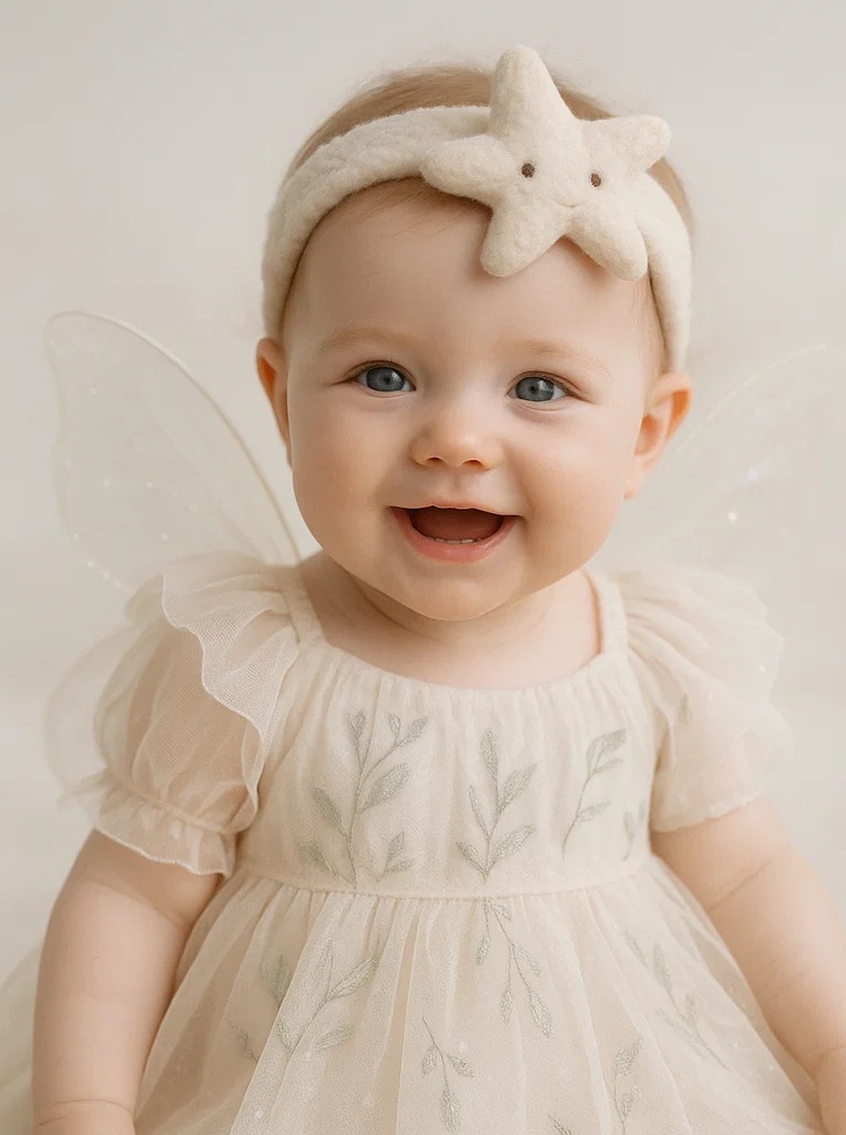 Beige and Cream Starfish Plush Baby Headband