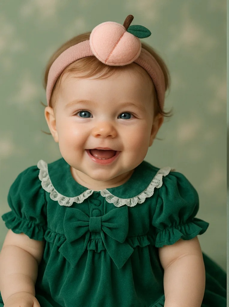 Diadema para Bebê com Tema de Pêssego